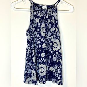 Lucky Brand Navy Floral Halter Top, Size Small